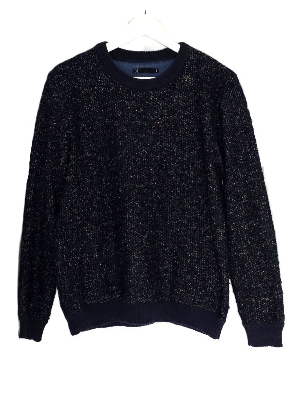 EDJI navy blue speckled crewneck sweater